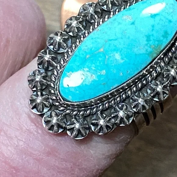 Turquoise Silver Ring Native American made - Picture 4 of 12